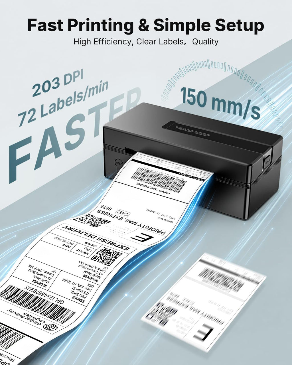 4x6 Bluetooth Thermal Shipping Label Printer, Black - Image 4