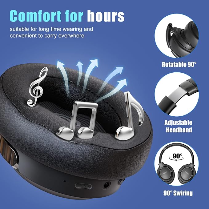 BERIBES Bluetooth Headphones Over Ear Wireless HiFi Stereo Headsets 65H 6EQ - Image 4