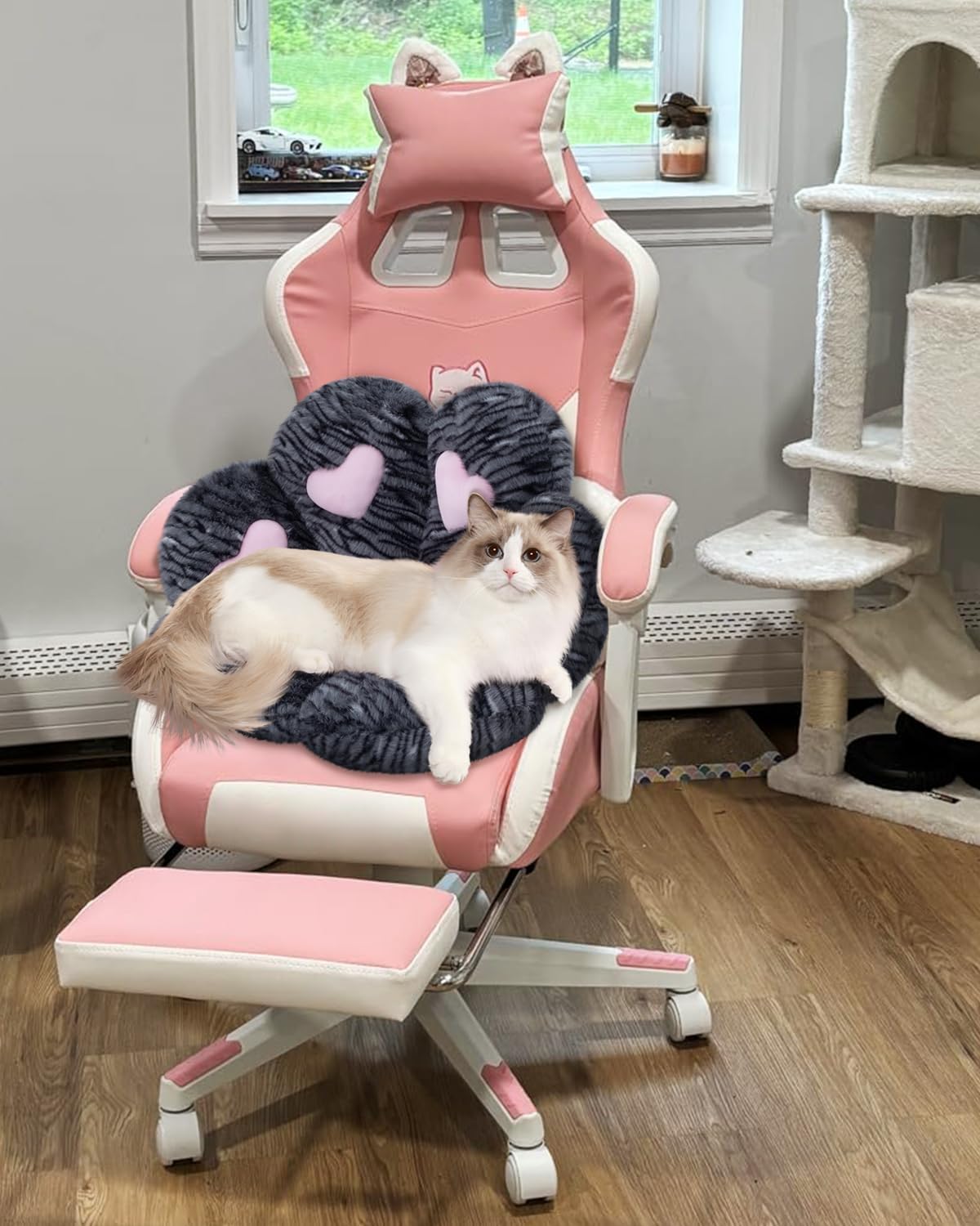 MOONBEEKI Cat Paw Cushion Chair Comfy Kawaii Plush Seat Cushions - Image 5