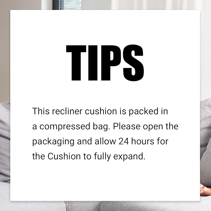 HOMBYS Recliner Seat Cushion with Lumbar Support Pillow and Adjustable Headrest, Medium Firm Foam Filling Chair Pad and Back Support, Non-Slip Design for Comfort and Pressure Reduce, Black - Image 7