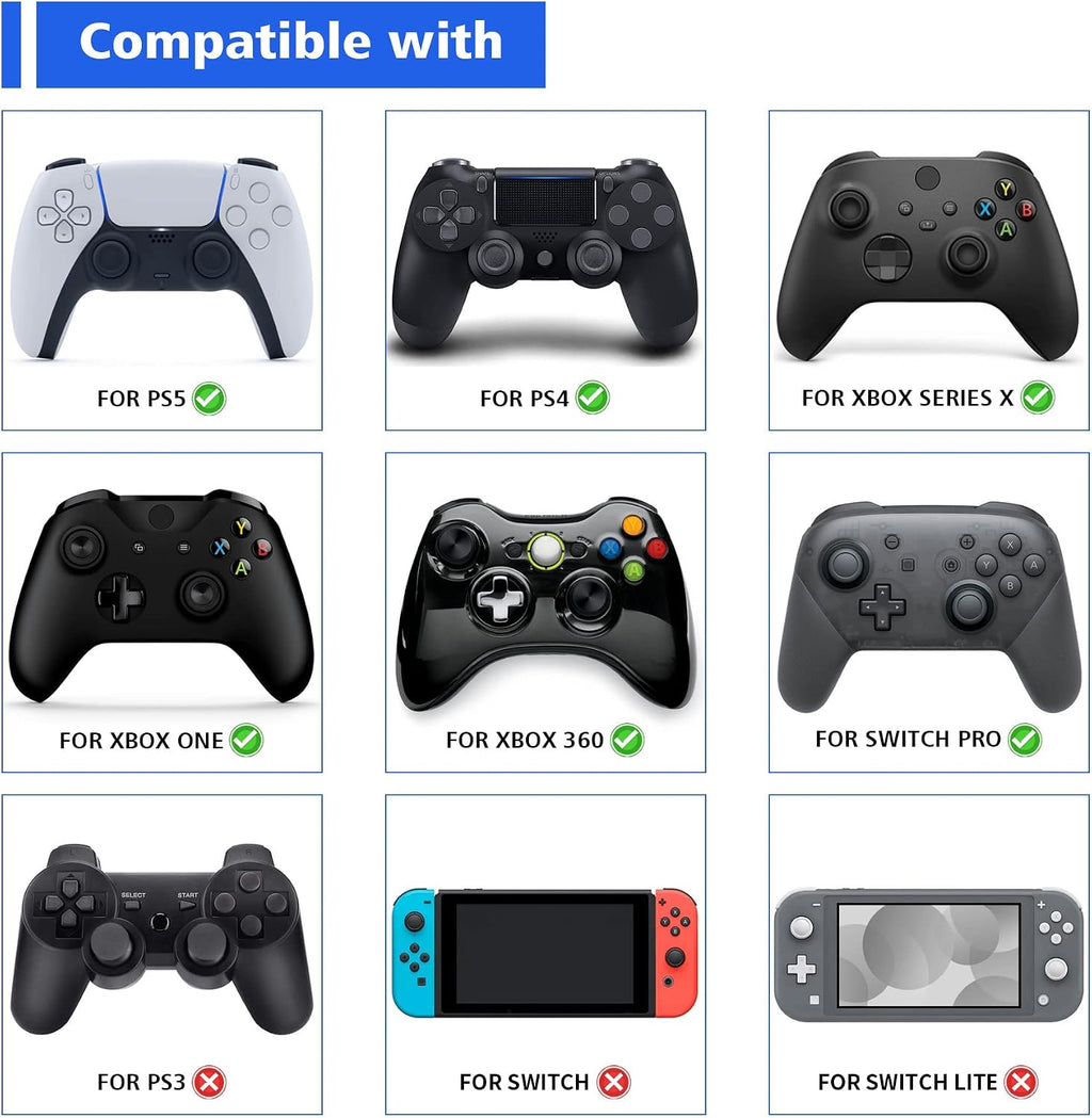 PlayVital Universal Controller Stand for Nintendo Switch 2 Pro & Switch Pro, Gamepad Stand for ps5 & ps4 Controller, Display Stand Holder forXbox Series X/S Controller – Solid Black - Image 3