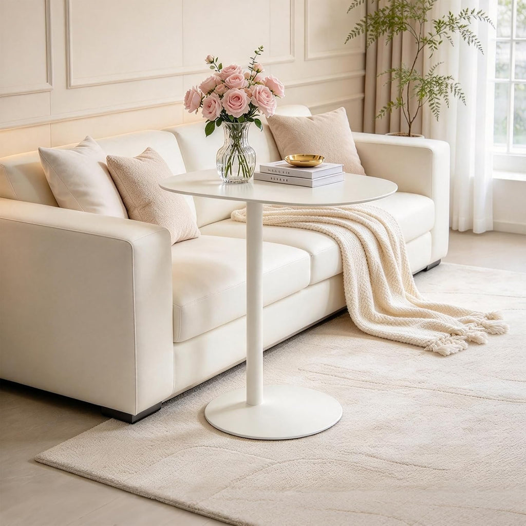 C Shaped End Table Small Side Table Living Room, Metal Coffee Accent Table - Image 3