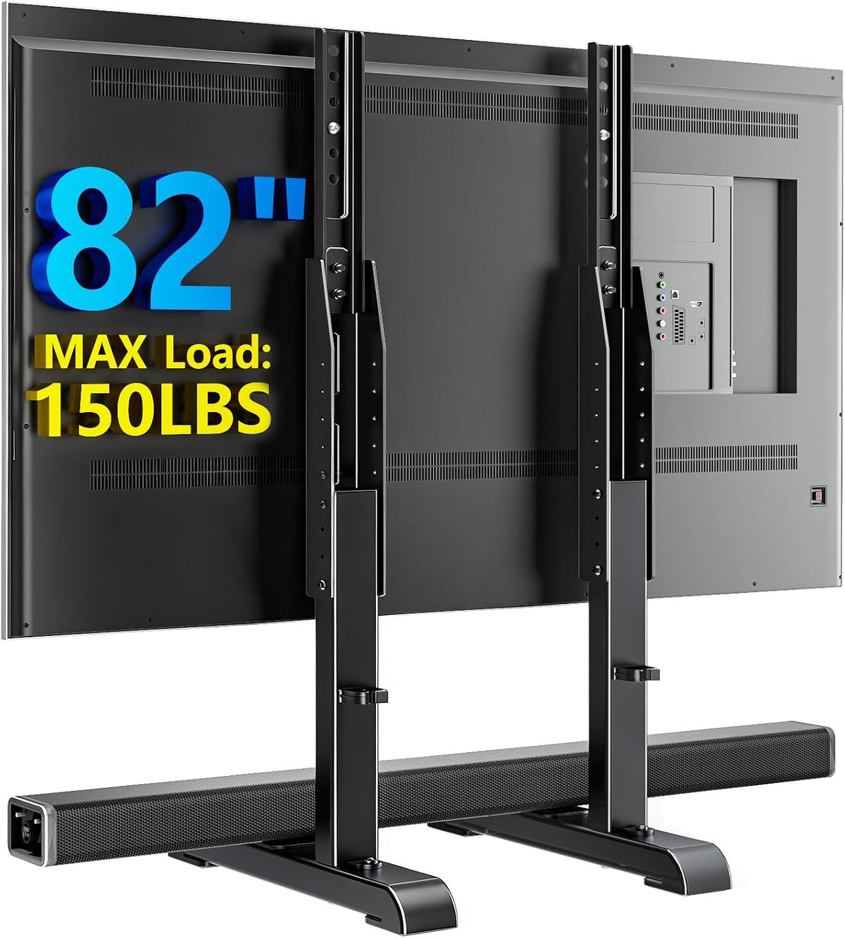 Universal TV Stand, Table Top TV Stand Base Wobble Replacement for Most 24 to 80 Inch LCD LED TVs, 7 Height Adjustable TV Legs Hold up to 150lbs, Max VESA 800x500mm, Black AX10TB02 by AX WABER