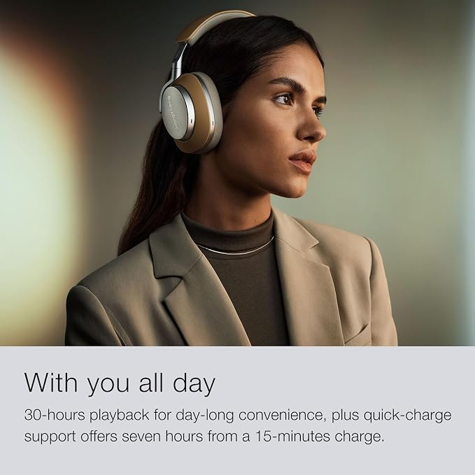 Bowers & Wilkins Px8 Over-Ear Wireless Headphones, Tan - Image 7