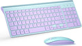 Wireless Keyboard and Mouse Ultra Slim Combo, TopMate - Blue Purple | 2.4G Silent Compact 2400DPI Mouse and Scissor Switch Keyboard Set with Cover, Batteries Included, for PC/Laptop/Windows/Mac by TopMate
