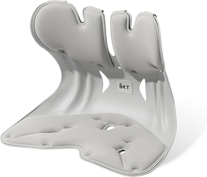 BKT Seat Cushion Chair Ergonomic Office Chair Cushions Lumbar Support for Seat Pillow Ideal for Students Office Workers Nursing Mothers Long Sitting Outdoor Fishing Floor (XL-Silvery Grey) by BKT