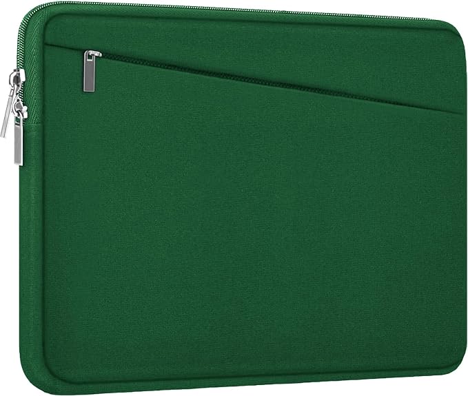 15.6 inch Laptop Sleeve, Durable Carrying Bag Protective Case Briefcase Handbag with Front Pocket, Slim Computer Cover for 15-16 Inch HP, Dell, Lenovo, Asus, Notebook, Dark Green by AREYLO