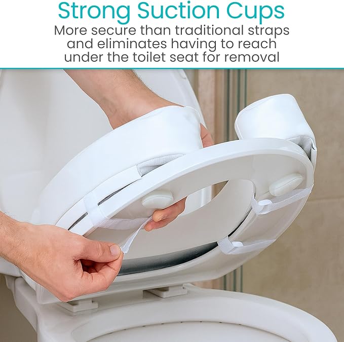 Vive Toilet Seat Cushion - Padded Soft Cushioned Foam - Fits All Toilets | Easy Clean Bathroom Attachment - Elongated, Standard Seats - Comfort & Support Donut for Handicap Adults - Image 9
