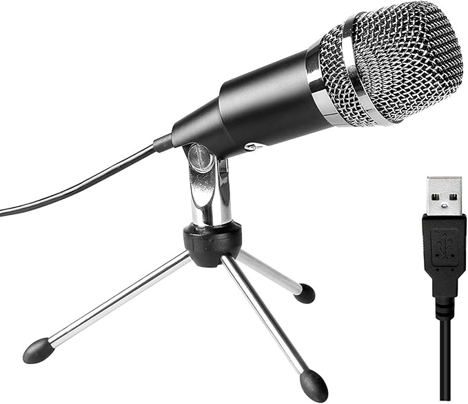 FIFINE USB Microphone, Plug and Play Home Studio USB Condenser Microphone for Skype, Recordings for YouTube, Google Voice Search, Games, for Windows and Mac-K668 by FIFINE