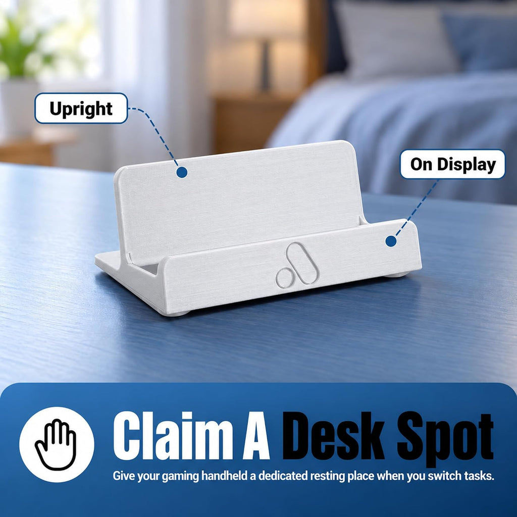 Handheld Gaming Console Stand 2 Pack Compatible with Analogue Pocket – Upright Storage and Display for Your Desk or Shelf, White - Image 3