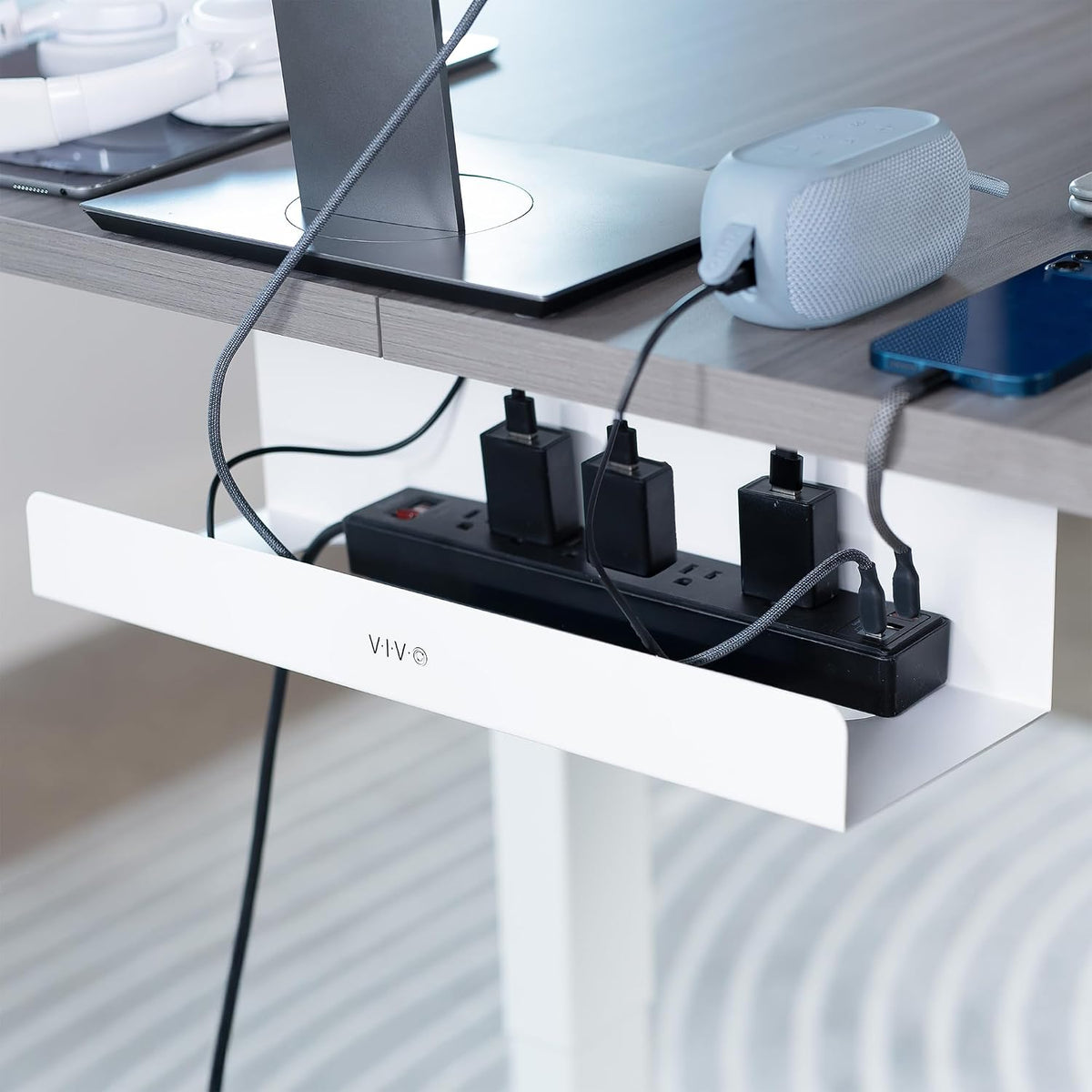 VIVO Extra Deep Under Desk Cable Management Tray, 17", Holds 11 lbs - Image 2