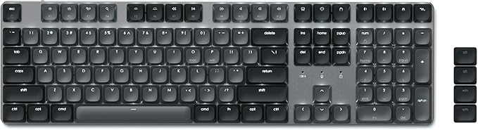 Satechi SM3 Mechanical Keyboard, White LED Backlit, Dark Gray/Gray | 108 Keys Full Size, Wired and Bluetooth, for Mac and Windows by Satechi
