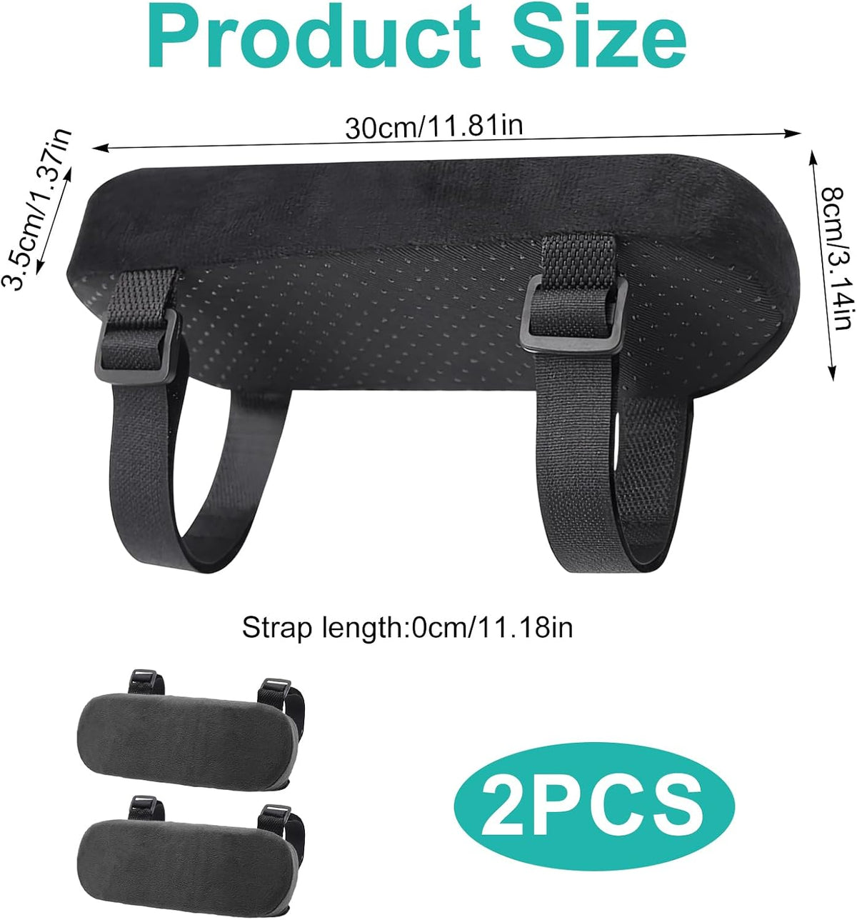 Computer Chair Arm Rest Pads, 2 Pack Office Chair Armrest Pads - Image 2