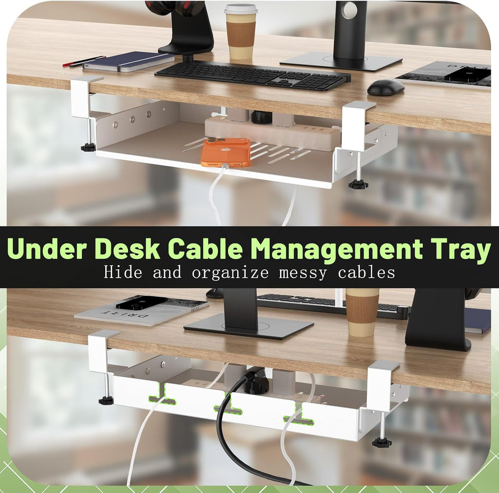 Under Desk Laptop Mount No Drill ,Compatible for MacBook,Mini (White) - Image 5