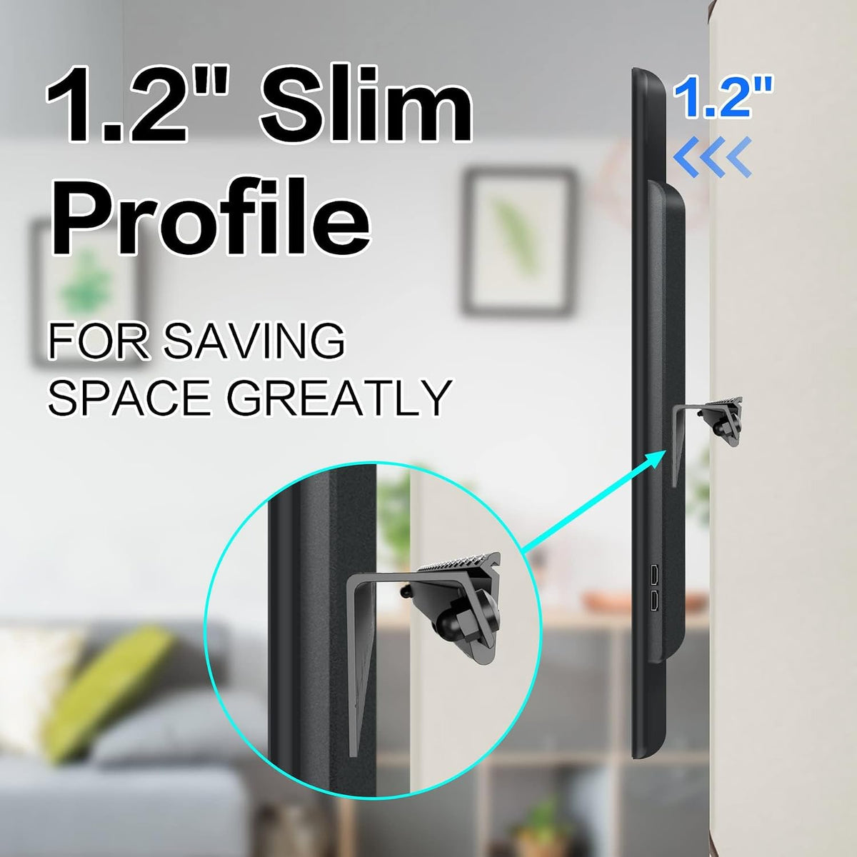 No Stud No Drill TV Wall Mount for 32-75 Inch TVs up to 150 lbs - Image 5