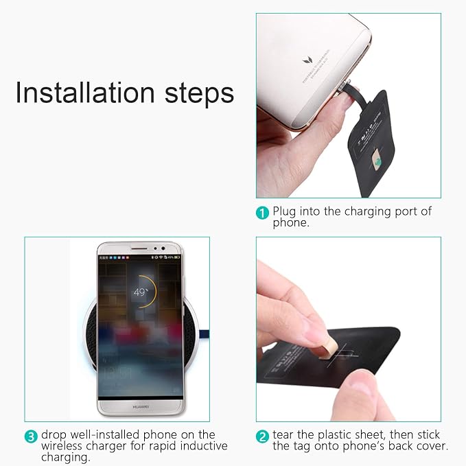 Nillkin Wireless Charging Receiver and Adapter, Qi Wireless Charger Receiver Module for Google Pixel 3A XL, Samsung Galaxy A13/A14/A15/A42, LG and Other USB C Phones, Type C Long - Image 6