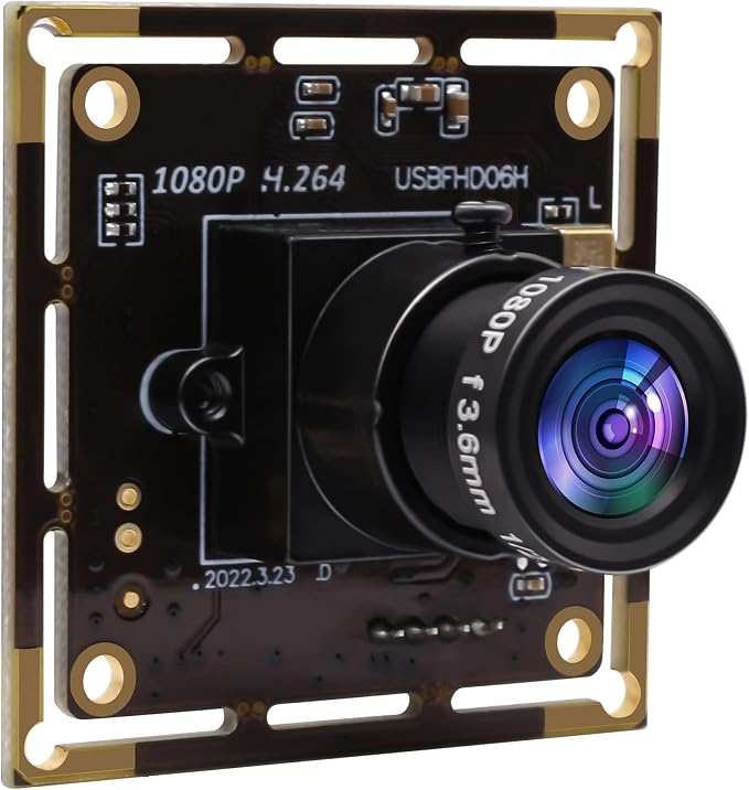 Sony IMX323 Mini USB Camera Module HD 1080P Low Light Webcam with Microphone, 3.6mm Lens, H.264 UVC USB2.0 for Laptop, 3.3ft/1M Cable by ELP