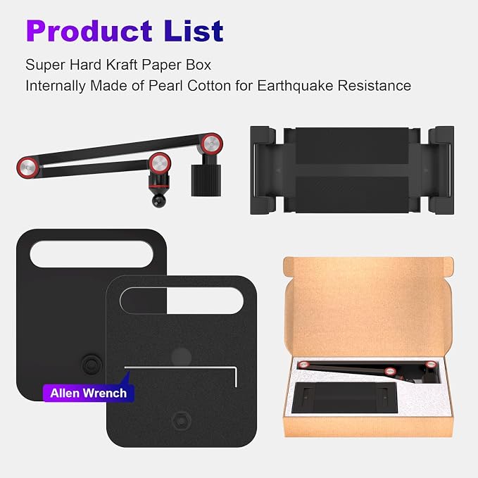 Portable Monitor Stand for Desk 15.6"17.6"18.5",Tablet / iPad Stand | Portable Monitor Holder 6-18.5",Adjustable Tablet Arm Mount, iPad Holder for Desk, for 4.7"-12.9" i Pad Pro/Air/Mini - Image 5