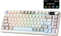 YUNZII B75 PRO MAX 75% Mechanical Keyboard (Beige,Milk Switch) | QMK/VIA, Wireless Keyboard with Screen and Knob, Custom Hot Swap, Gasket Mount, Creamy Switches, RGB for Gaming/Win/Mac by YUNZIIMECHANICALKEYBOARD