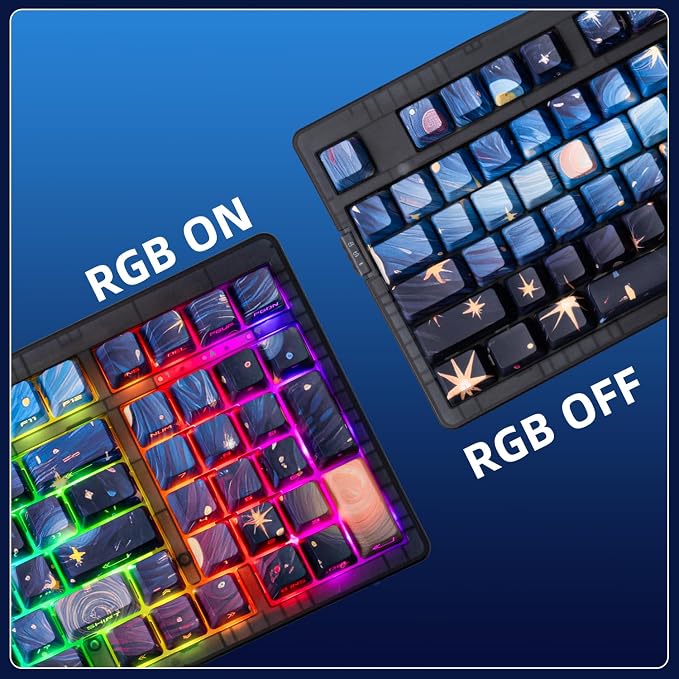 ZORNHER ZH980 Mechanical Keyboard,95% Blue Creamy Keyboard with Number Pad,Van Gogh's Starry Night Dye Sublimation PBT Keycaps,Pre-lubed Clicky Switches,Hot-Swappable - Image 7
