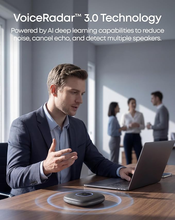 Anker PowerConf Speakerphone, Zoom Certified Conference Speaker with 6 Mics | 360° Enhanced Voice Pickup, 24H Call Time, Bluetooth 5.3, USB C, Compatible with Leading Platforms for Personal Workspaces - Image 2