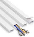 ZhiYo 66" Cord Covers for Wires on Wall, White Cord Hider, 1.2" W x 0.7" H | Fits 3-4 Cords, Premium Paintable Raceway for Wall-Mounted TV, Self-Adhesive Wire Hider for Extension Cords & Ethernet Cables by ZhiYo
