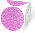 3" Holographic Thermal Label Stickers, Round Direct Thermal Label Stickers, Glitter Thermal Printer Sticker Labels for Gift Wrapping, Self-Adhesive Custom Logo Design- Glitter Pink by Yegawen