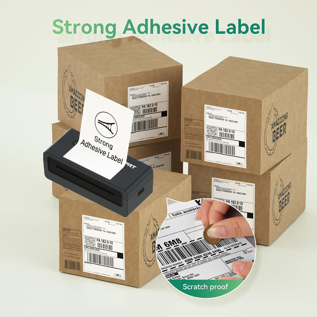 iDPRT Shipping Labels - 4x6 Thermal Direct Address Labels, Fan-Fold, Strong Adhesive, 500 per Stack, Compatible with JADENS,MUNBYN,Nelko,Phomemo,KNAON,iDPRT Thermal Label Printers - Image 5