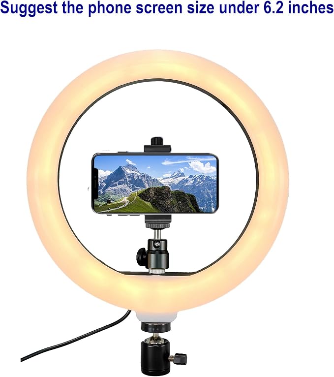Webcam Light, Ring Light for Logitech Webcam C920,C922x,C930e,Brio 4K,C925e,MX Brio 4K,StreamCam,Brio 500,C615 1/4'' Screw Hole- 10'' Light (Without Tripod and Stand) - Image 6