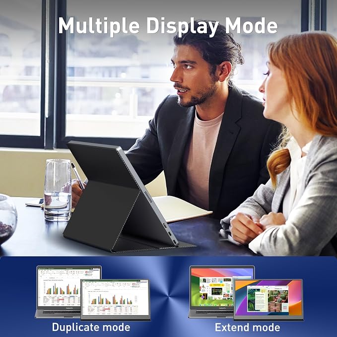 cocopar Portable Monitor 15.6 Inch 1080P FHD 60Hz 60% sRGB Travel Monitor with Speaker HDMI USB-C Second Screen for Laptop MacBook Surface PC Xbox PS4/5, VESA Mountable, with Full Cover Stand - Image 4