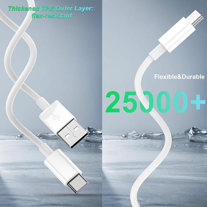 Fast Charging USB A to USB C Cable 10FT 2Pack for iPhone 15/16/17 Charger Cord, Car Carplay Compatible for Apple 17 Pro Max/16 Plus/for IPad Pro 12.9/11/Air 5th/4th Mini Gen, Long Type C Charge - Image 6