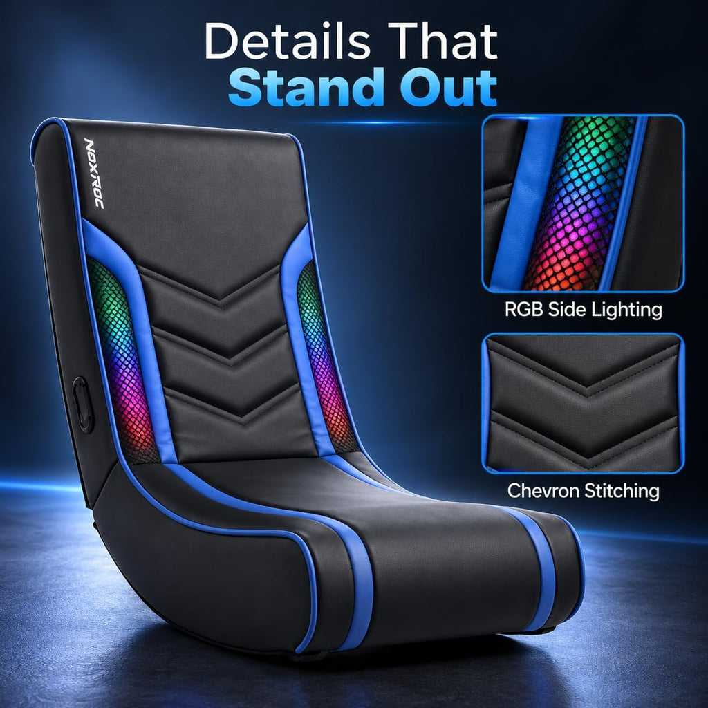 Folding Rocking Gaming Floor Chair No Wheels, Video Game Rocker Chair , - Image 5