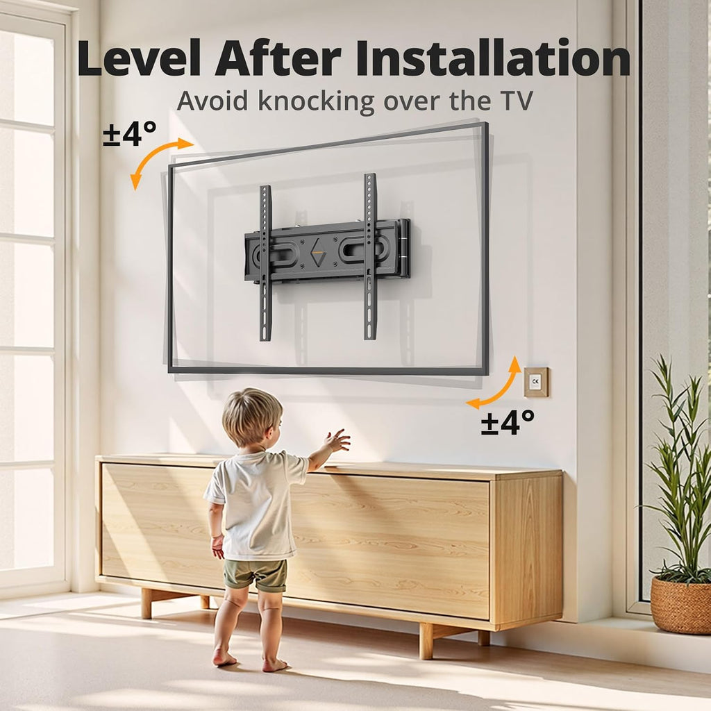 50 55 65 inch Full Motion TV Wall Mount for 32-70 inch TV Bracket,Dual articulating Arms Mount, Tilt Swivel Extension Level, Max VESA 400x400mm, 16" Studs, 110 lbs,Fit Most 40 43 50+ TVs - Image 8
