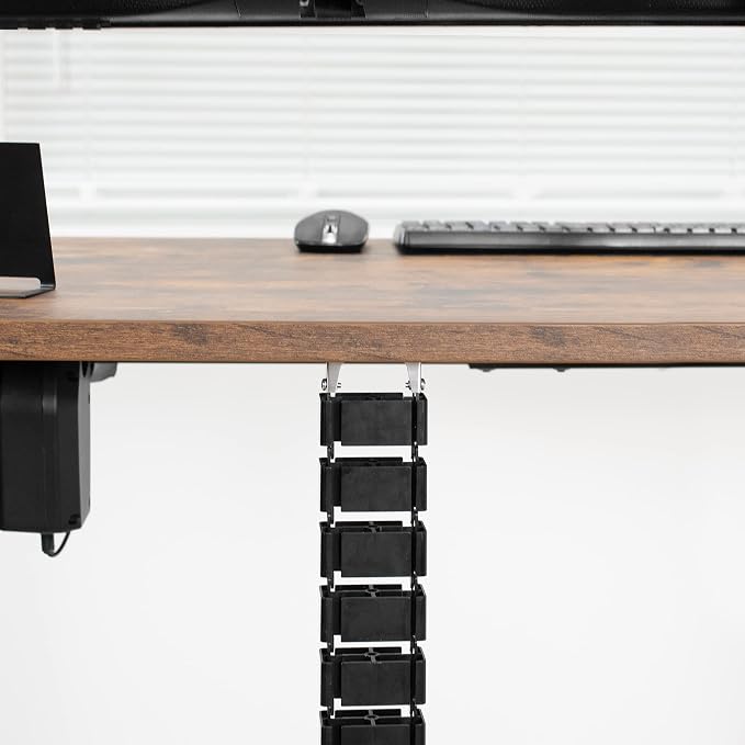 VIVO Under Desk Vertebrae Cable Management Kit, Adjustable Quad Entry Flexible Cord Organizer for Home Office, Black, DESK-AC01C | Adjustable Quad Entry Flexible Cord Organizer for Home Office - Image 4