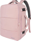 Taygeer Travel Backpack for Women, TSA Carry On Backpack Flight Approved | 15.6inch Laptop Mochila with Water Bottle Pocket & Shoe Pouch, Nurse Bag Casual Daypack for Weekender Business Hiking, Pink by Taygeer