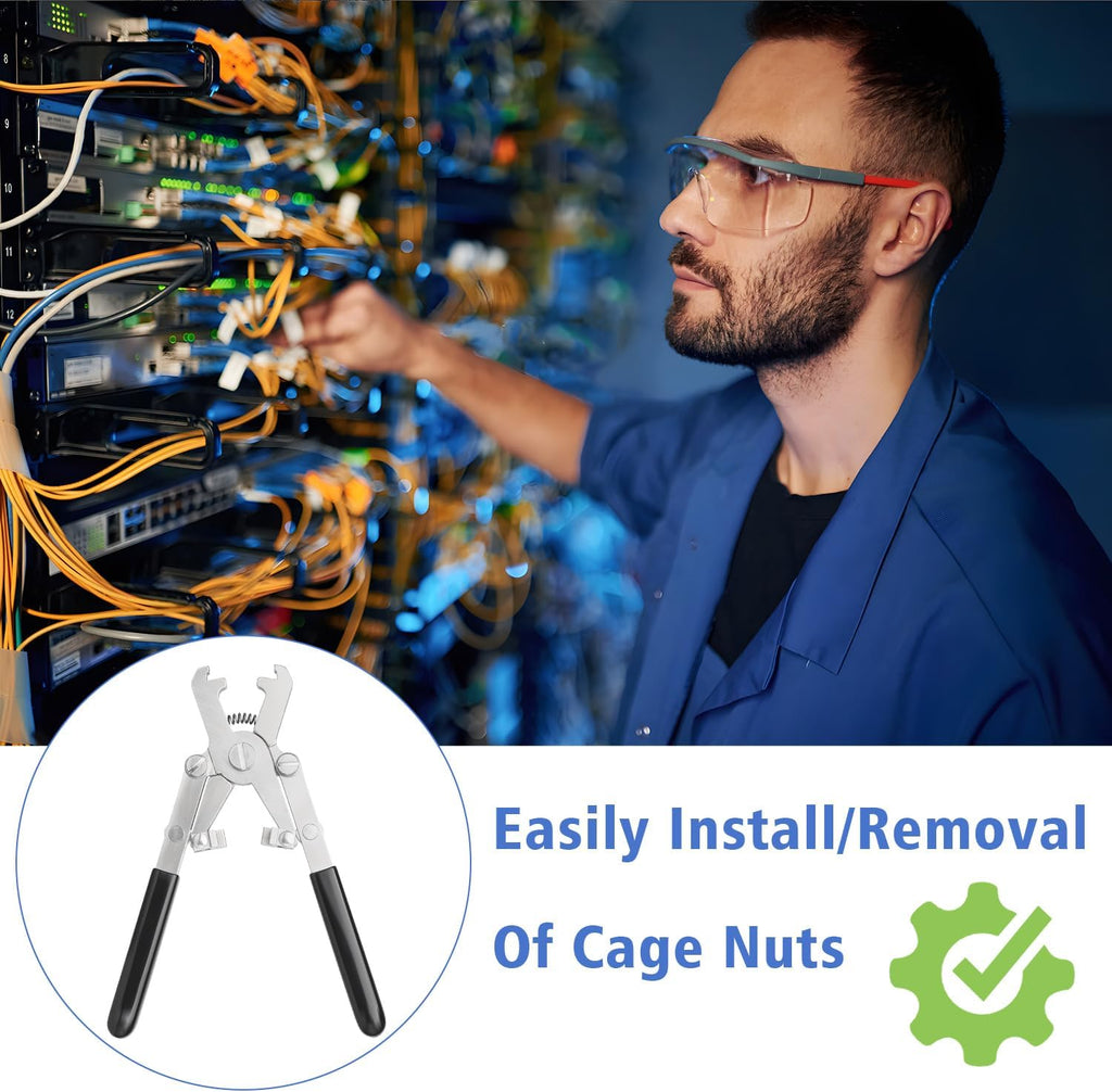 Rotable Cage Nut Tool, Cage Nut Insertion/Removal Tool on The Front, Side and Top for IT and Data Center Rack Deployment, Cabinet, Patch Panel, Server Shelves Fixing, for Cage Nut of M4 M5 M6 M8 M10 - Image 6