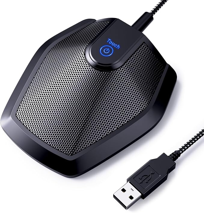 TONOR Conference USB Microphone, Omnidirectional Condenser PC Mic G11 | Condenser Mic, Compatible with 190 cm/74inch Cable, Windows and Mac, Desktop PC & Laptop for Teleconference, Court Reporter by TONOR
