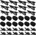 12 Pcs Lavalier Microphone Clips Replacement Kit | 12 Pcs Foam Windscreen Covers, 12 Pcs Plastic Wire Clips, Voice Recording, Video Conferencing & Online Meetings by Unknown