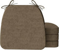 AAAAAcessories D-Shaped Chair Cushions, 2" Thick Dining Chair Pads with Ties and Removable, Machine-Washable Cover, 17" x 16", Set of 4, Taupe by AAAAAcessories