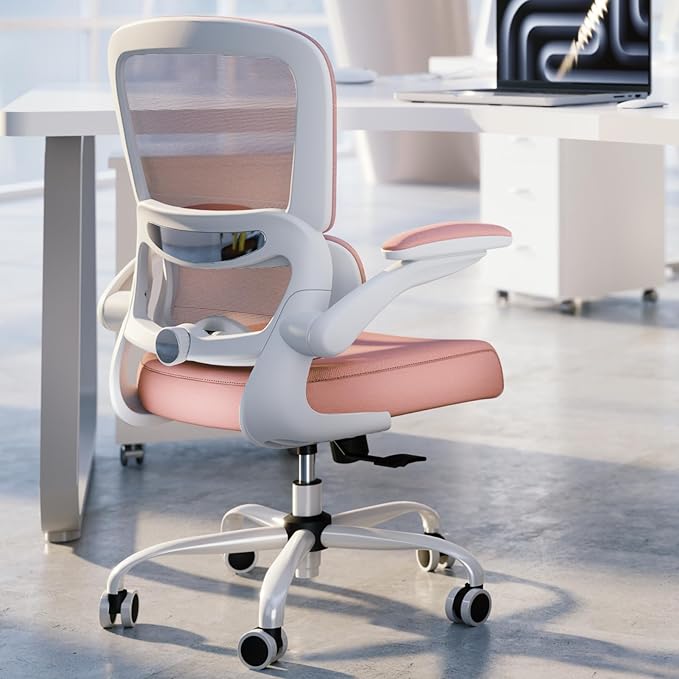 TRALT Office Chair - Ergonomic Desk Chair with Adjustable Lumbar Support, Mesh Computer Chair, Executive Chair for Home Office Comfortable Lumbar Support (1, Pink) by TRALT