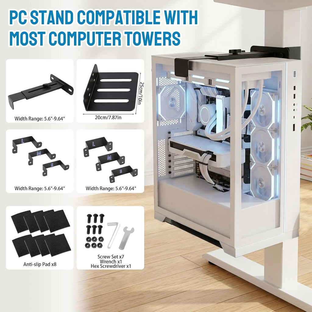 Under Desk PC Mount, Clamp-on Computer Tower Case Holder, 50Lbs Loads - Image 7