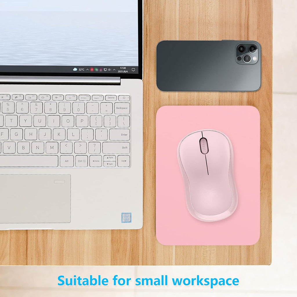 Small Mouse Pad, 6 x 8 Inch Thick Rubber Premium-Textured Non-Slip Portable & Washable Mini Mouse Mat for Women Men Wireless Laptops Keyboard Tray Gaming Work Computer Office Travel, Pink - Image 4