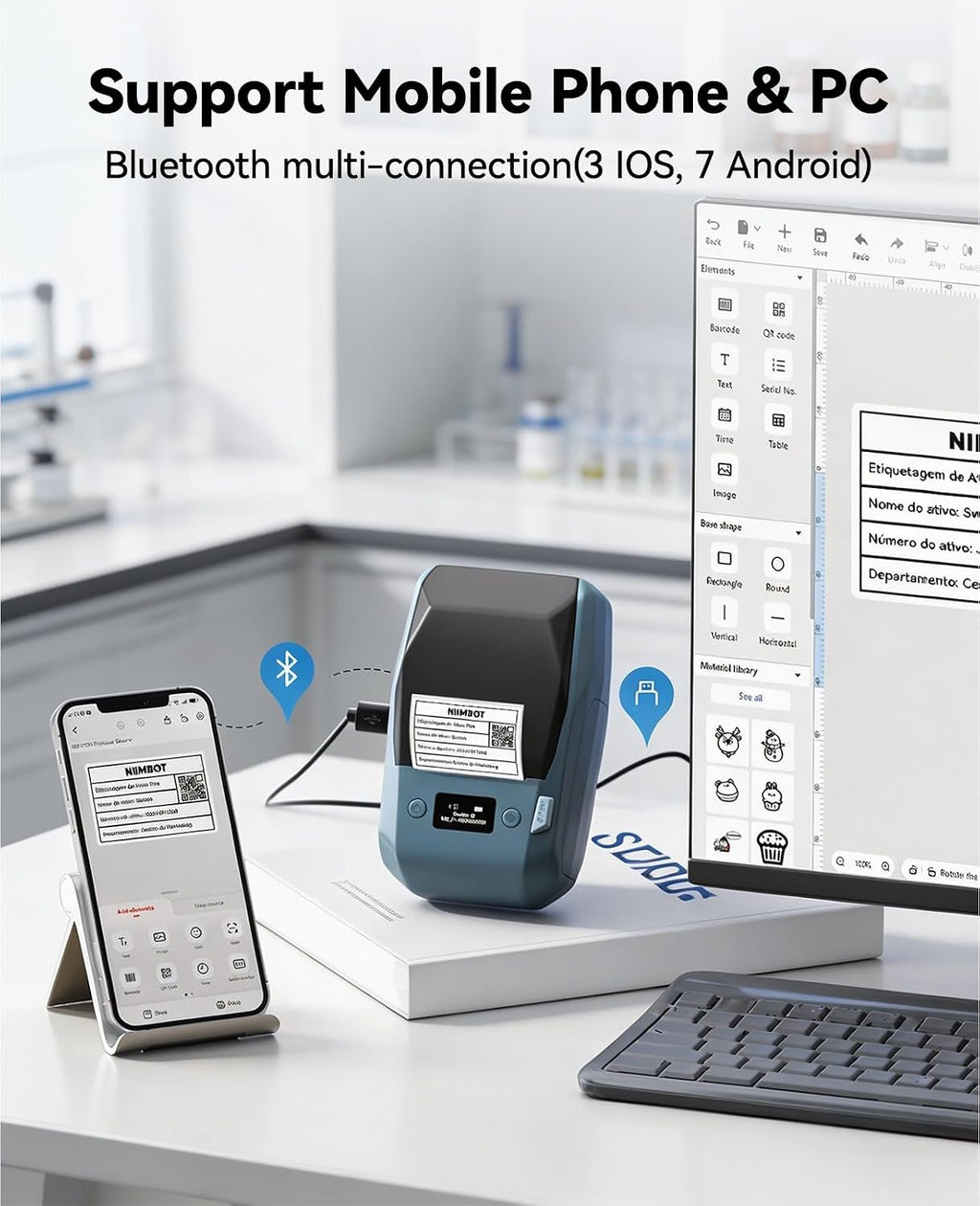 NIIMBOT M2 Bluetooth Thermal Transfer Sticker Printer Support Color Ribbon - Image 5
