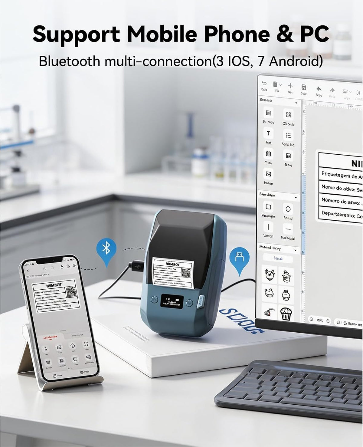 NIIMBOT M2 Bluetooth Thermal Transfer Sticker Printer Support Color Ribbon - Image 5
