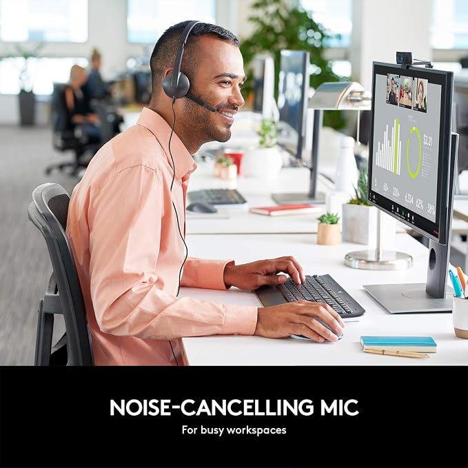 Logitech USB Headset H340 Stereo Windows and Mac - Black | Compatible with Windows and Mac, lightweight design, clear digital audio - Image 2