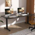Veken 63×23.6 Inch Large Electric Standing Desk, Gaming Table, Black | Height Adjustable Sit Stand Up Computer Tables for Home Office, Study , Writing, Suit students, employees and group work by Veken