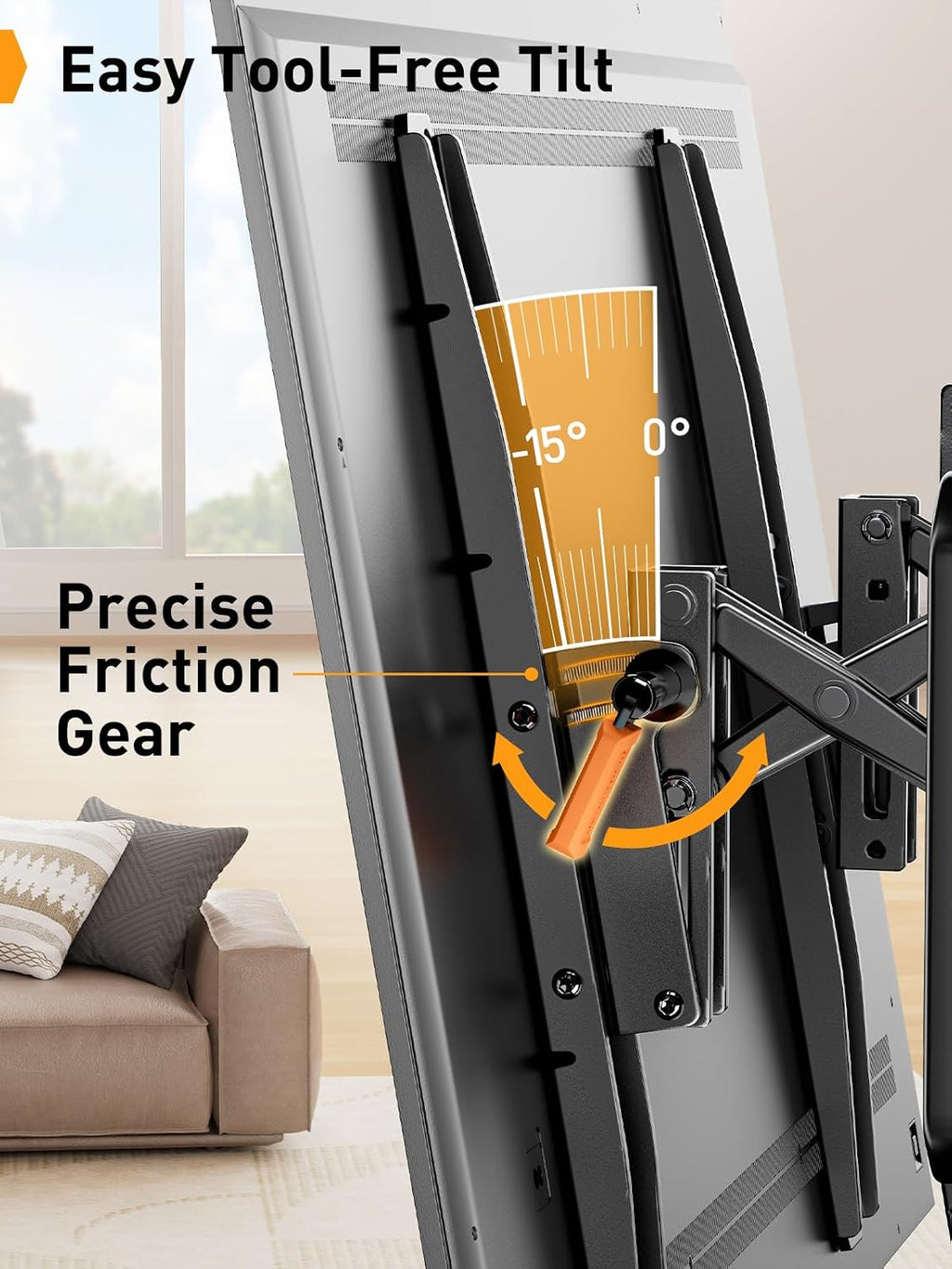 Perlegear Advanced Tilting TV Wall Mount for 42–90 inch TVs up to 150 lbs - Image 6