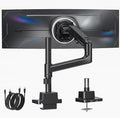 monTEK Ultrawide Monitor Arm Max 57",Height Adjustable 25.5",with USB，Black | Fits 17–57" Curved Monitors, Up to 59.4 lbs,Heavy Duty 75/100 VESA Monitor Stand with USB 3.0A/C,No Sag,Gaming & Office by monTEK