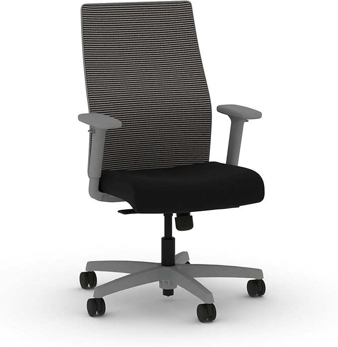 HON Ignition 2.0 Ergonomic Office Chair, Lumbar Support, Black | Ergonomic office desk chair with lumbar support, adjustable arms, office decor, workstation comfort for focused productivity by HON