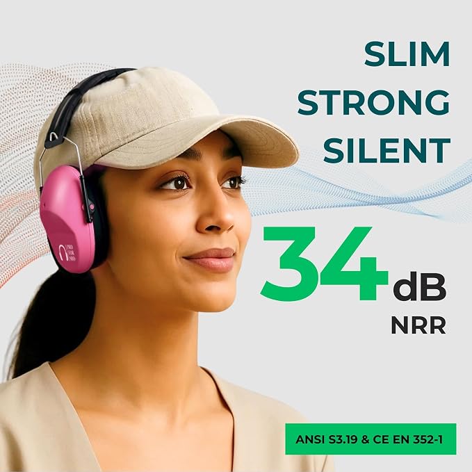 Pro For Sho 34dB NRR Hearing Protection Ear Muffs – Highest NRR Compact Design Ear Protection for Loud Events & Sensory Use - Image 2
